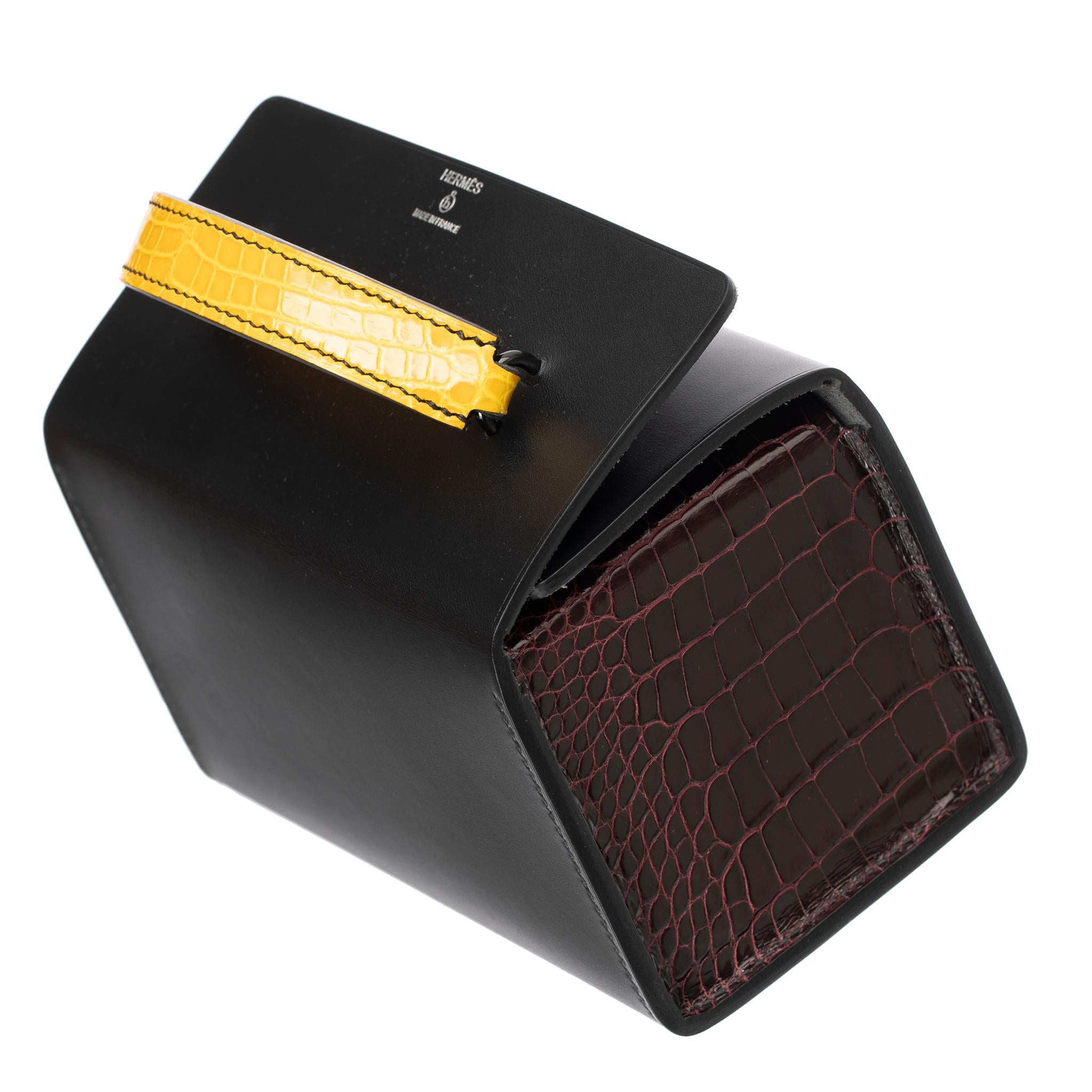 Hermès Petit H Multi Color Mini Rectangle Bag So Black Unisexe en vente