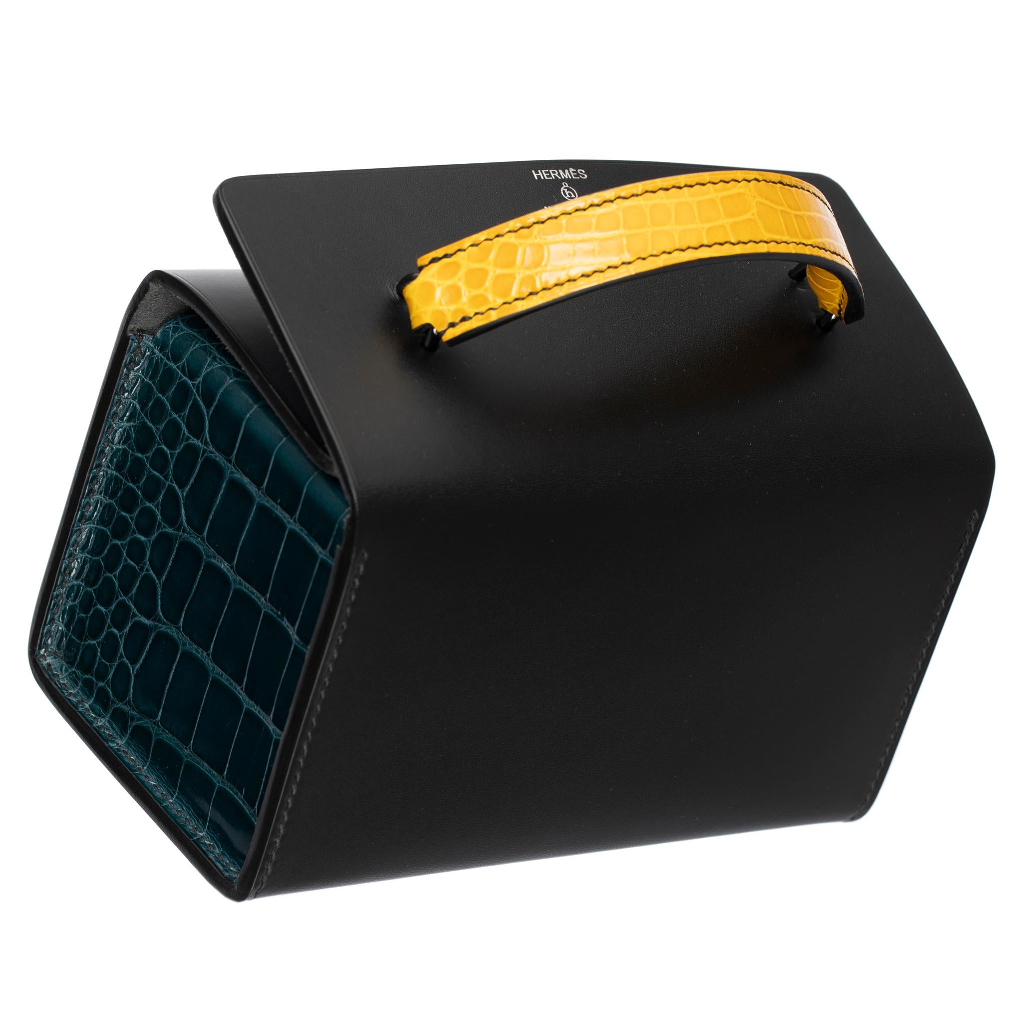 Hermès Petit H Multi Color Mini Rectangle Bag So Black en vente 1