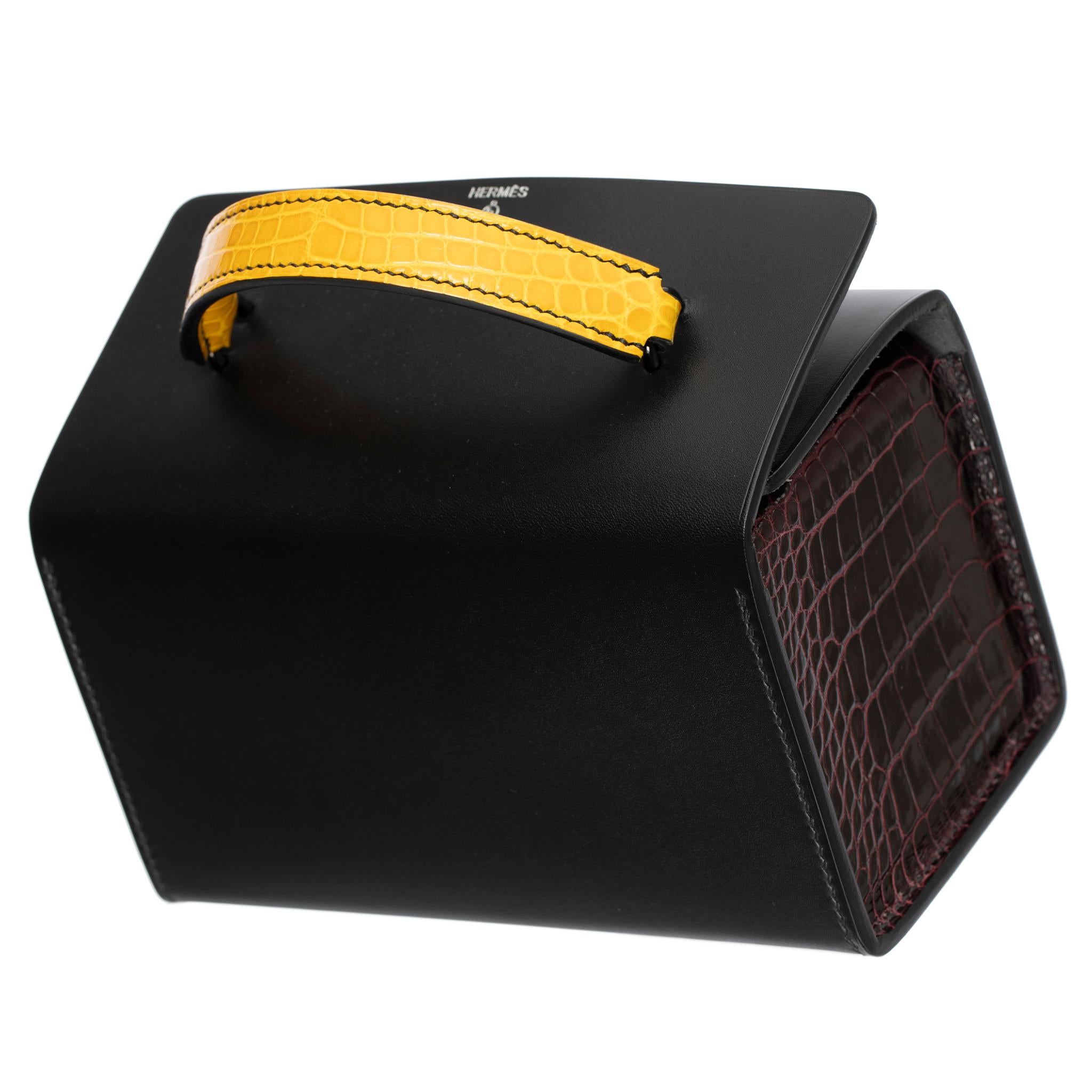Hermès Petit H Multi Color Mini Rectangle Bag So Black en vente 2
