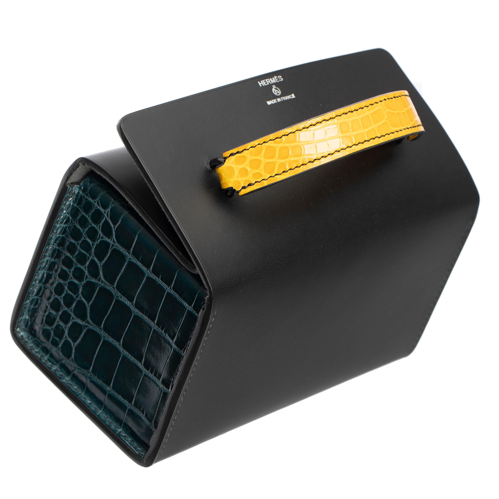 Hermès Petit H Multi Color Mini Rectangle Bag So Black en vente 3
