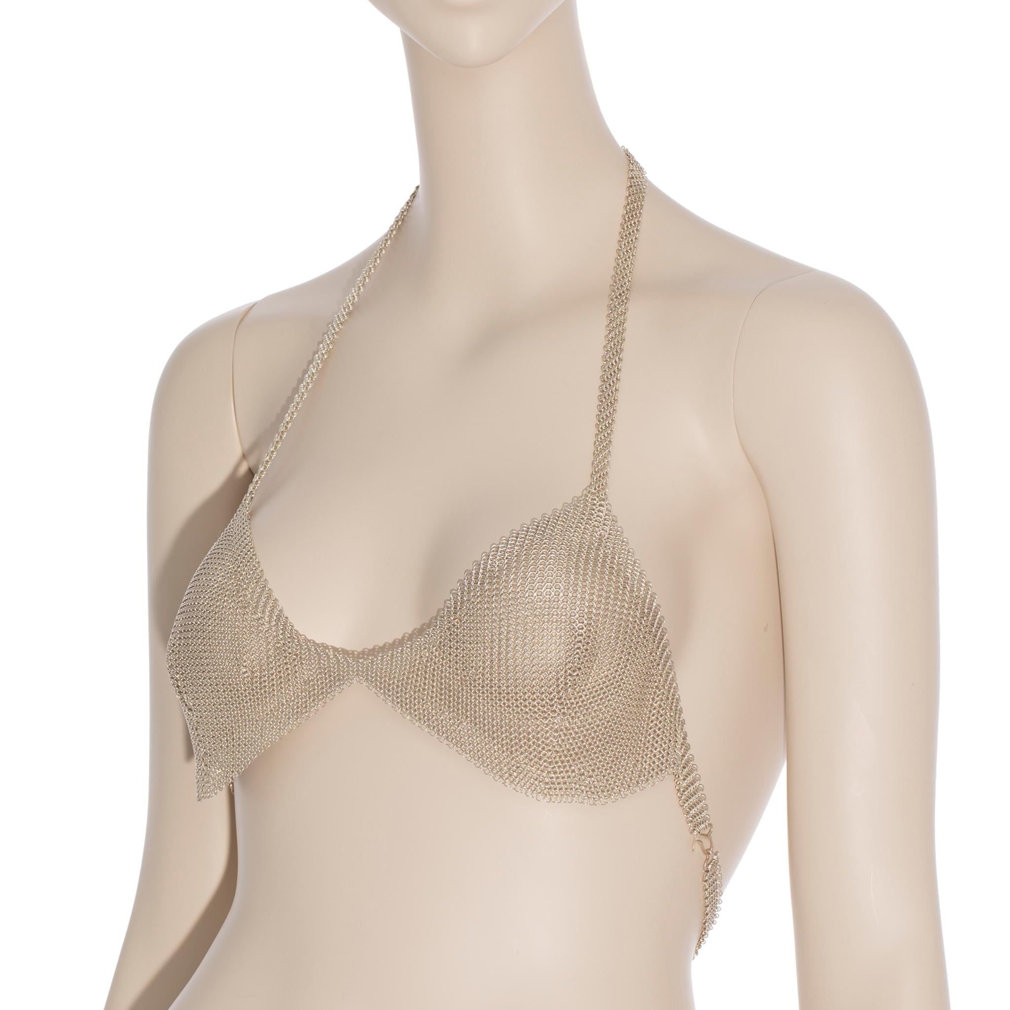 1975 Tiffany & Co Mesh Halter-Top aus Sterlingsilber von Elsa Peretti, Sterlingsilber (Künstler*in) im Angebot