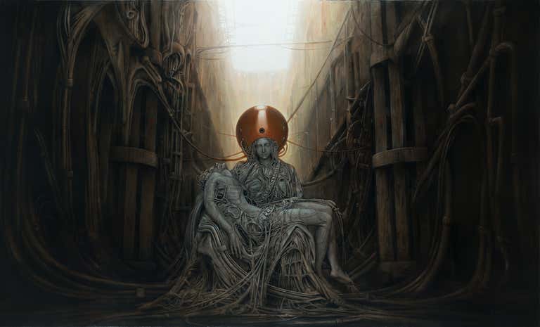 Deep Zoom Hallucination - Android-Pietà by Peter Gric | NFT Art | 1stDibs