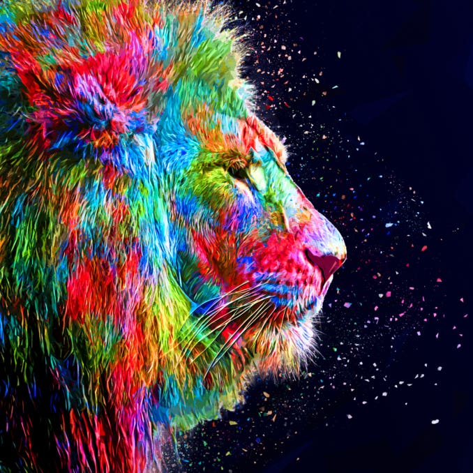 Colored Lion