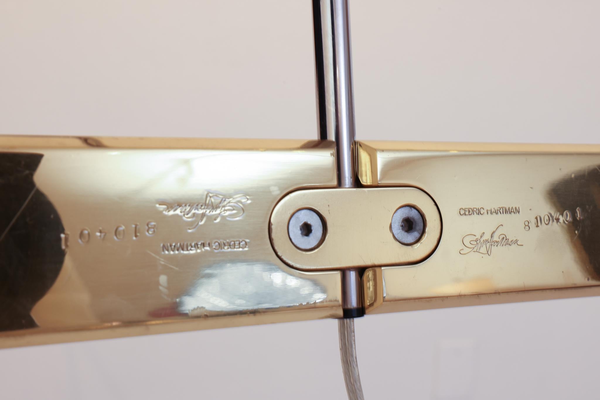Late 20th Century 1UWV Low Profile Chrome/Lacquer Brass Luminaire Swivel Lamp by Cedric Hartman