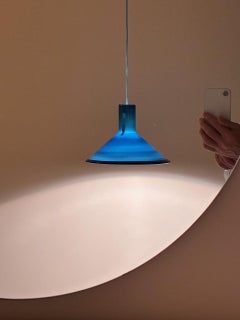 1x lampada a sospensione Michael Bang P&T blu di Holmegaard, Danimarca, anni '70