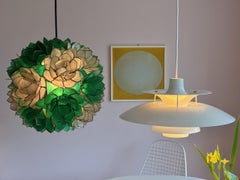 1x Capiz Lotus shell pendant lamp by Rausch 1960s Germany