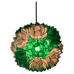 1x Lámpara colgante Capiz Lotus shell de Rausch años 60 Alemania