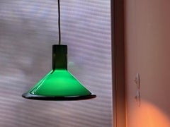 1x grün Michael Bang P&T Pendelleuchte von Holmegaard, Dänemark, 1970er Jahre