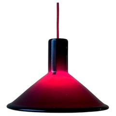 1x lampada a sospensione Michael Bang P&T rossa di Holmegaard, Danimarca, anni '70