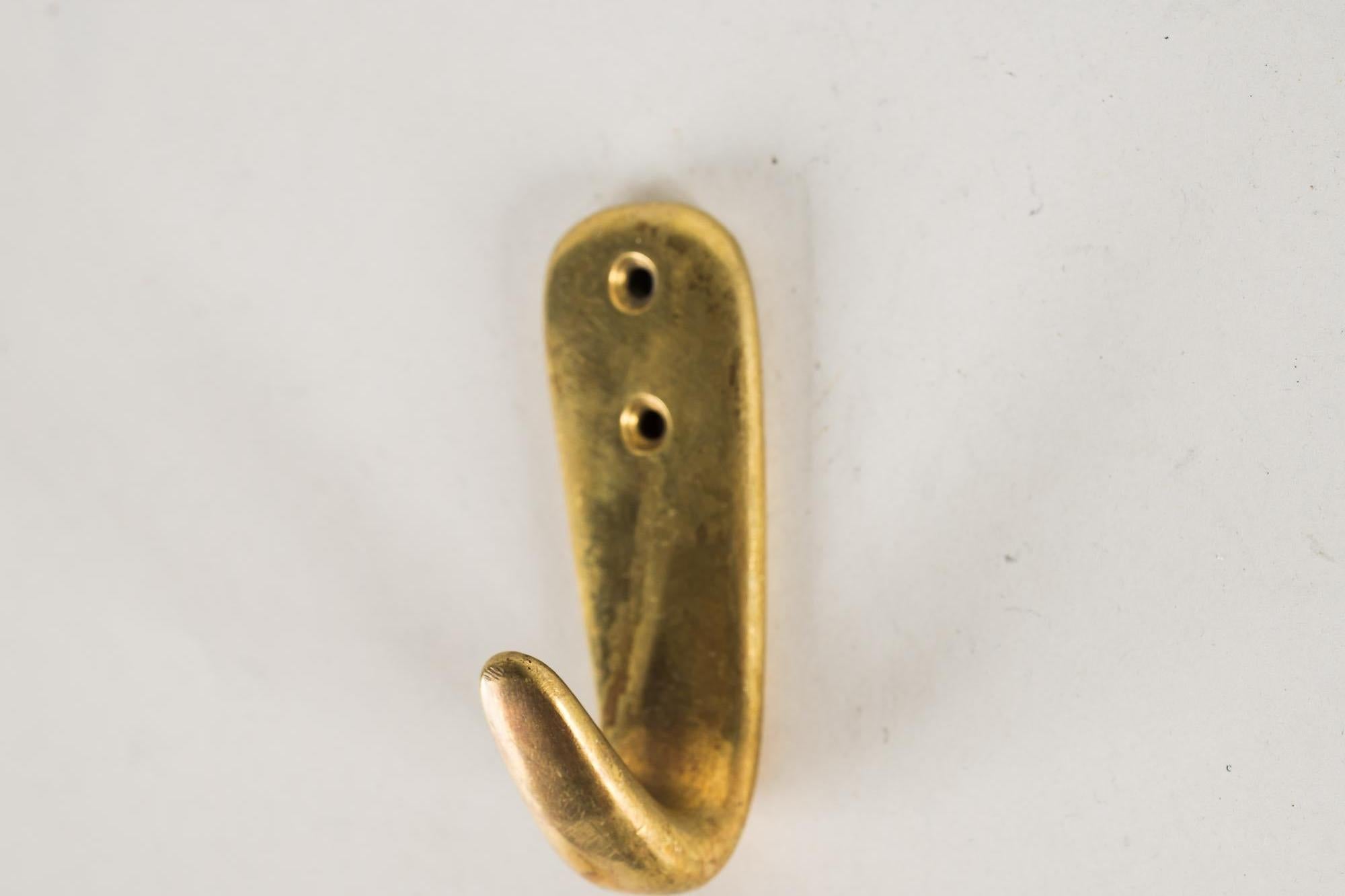 Mid-Century Modern 1x Small Brass Hook Vienna Around 1950s