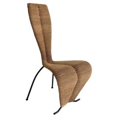 Chaise de salle à manger 1x Tom Dixon d'après le style Boho postmoderne, années 1980