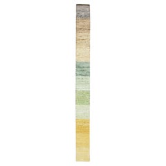 1'x11'2" Colorful per ordini personalizzati Tappeto runner in lana e seta annodato a mano