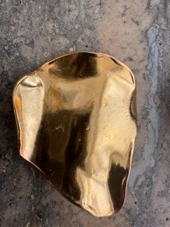 1.	Yves Saint Laurent Vintage Gold Sculptural Petal Clip-On Earrings, 1980s