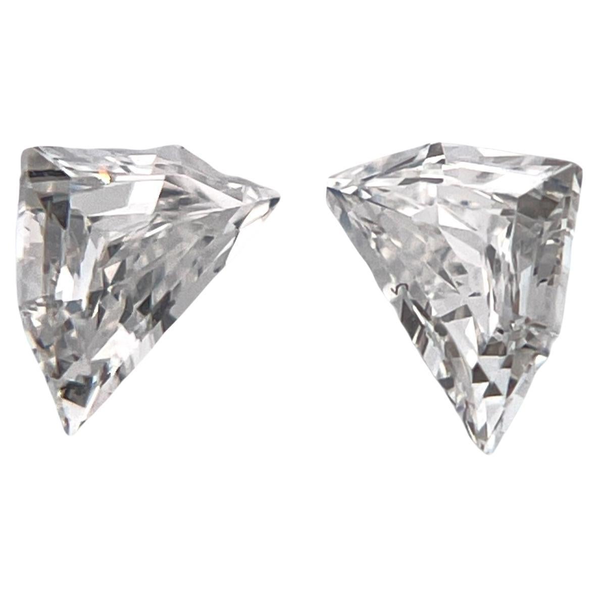 2/0.48 Carat Trillion E Color VVS Clarity Diamonds For Sale