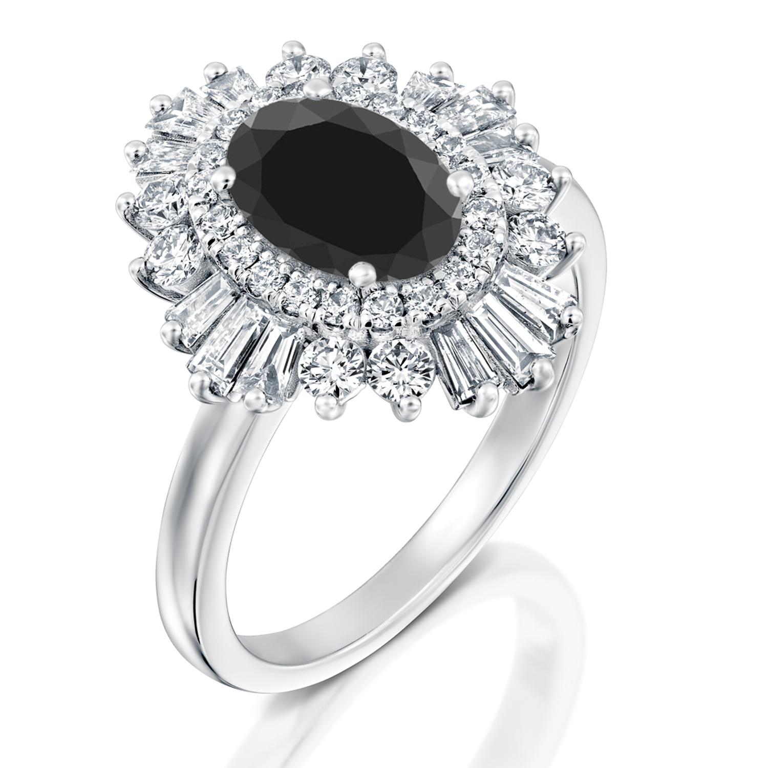 2.5 carat black diamond ring