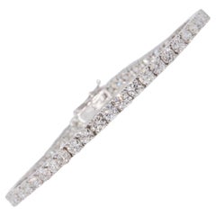 Bracelet tennis en or blanc 14 carats avec diamants ronds naturels véritables de 2 1/2 carats