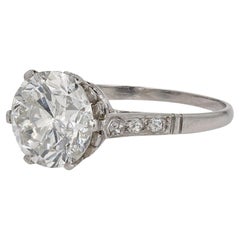 GIA Certified 2 1/2 Carat Diamond Solitaire Art Deco Engagement Ring