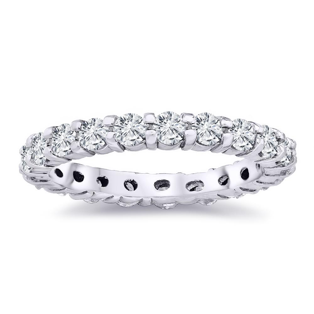 For Sale:  2 1/2 Carat Eternity Round Cut Natural Diamond Band, Shared Prong 4