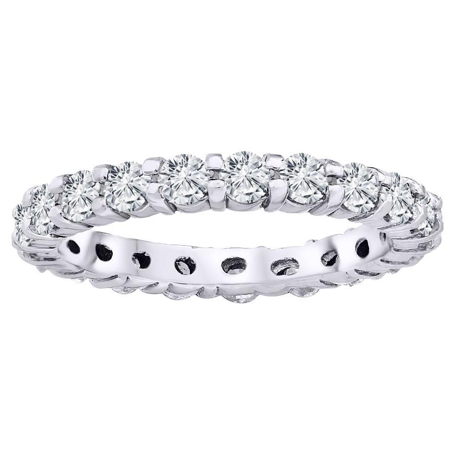 2 1/2 Carat Eternity Round Cut Natural Diamond Band, Shared Prong