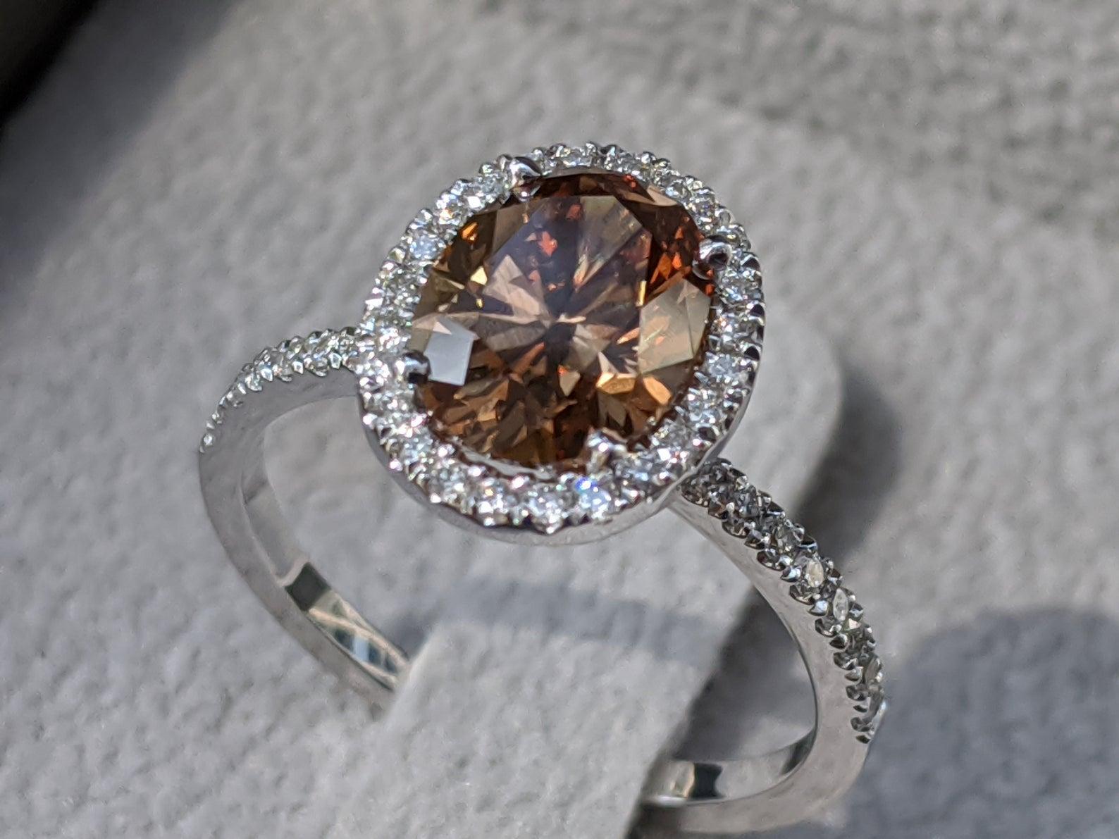 brown stone engagement ring