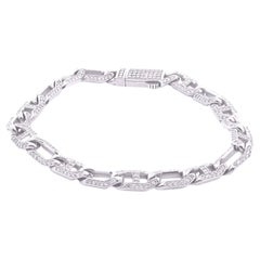 Bracelet pour homme en or blanc 14k avec diamant de 2 1/2ct