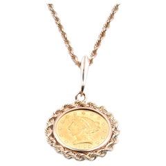 $2 ½ Liberty Coin on 14 Karat Yellow Gold Necklace