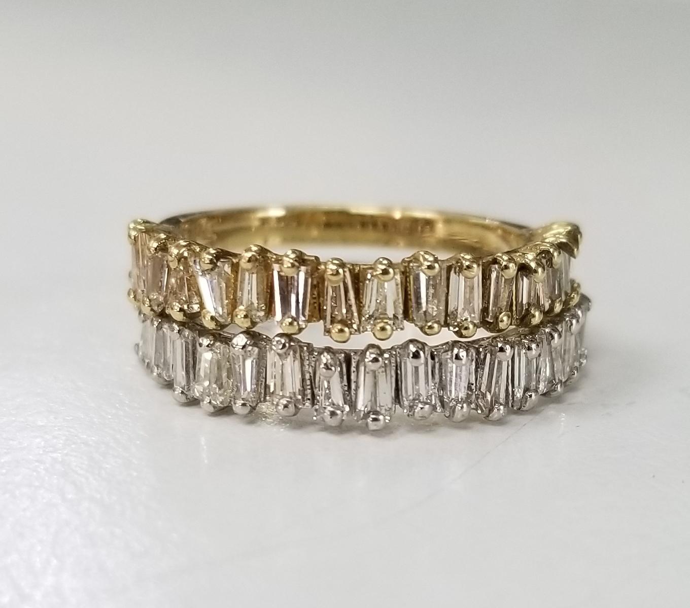 2-14 Karat Tapered Baguette Diamond Rings For Sale 3