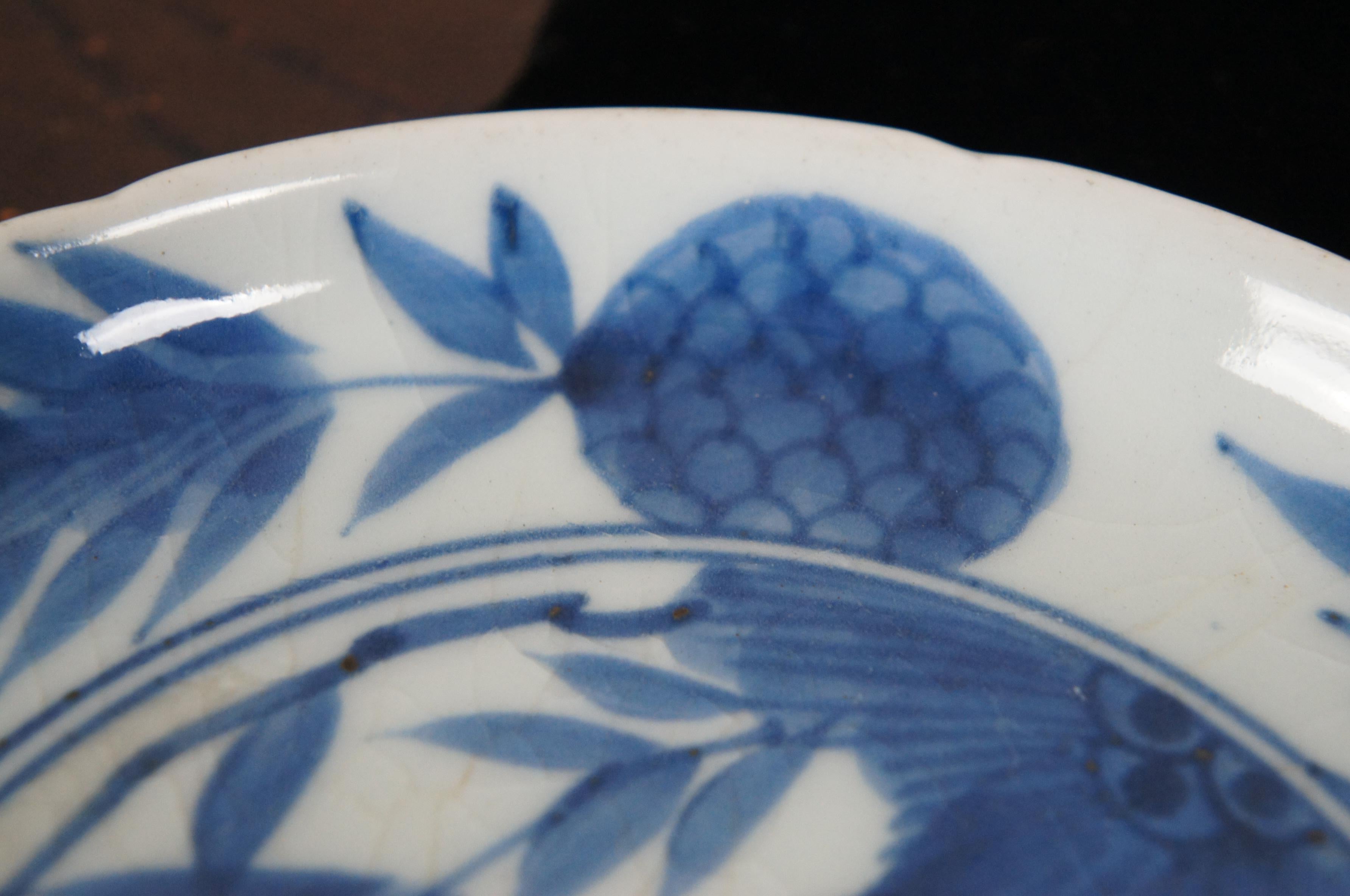 2 18th Century Antique Kangxi Blue & White Chinese Porcelain Plates Dish 5