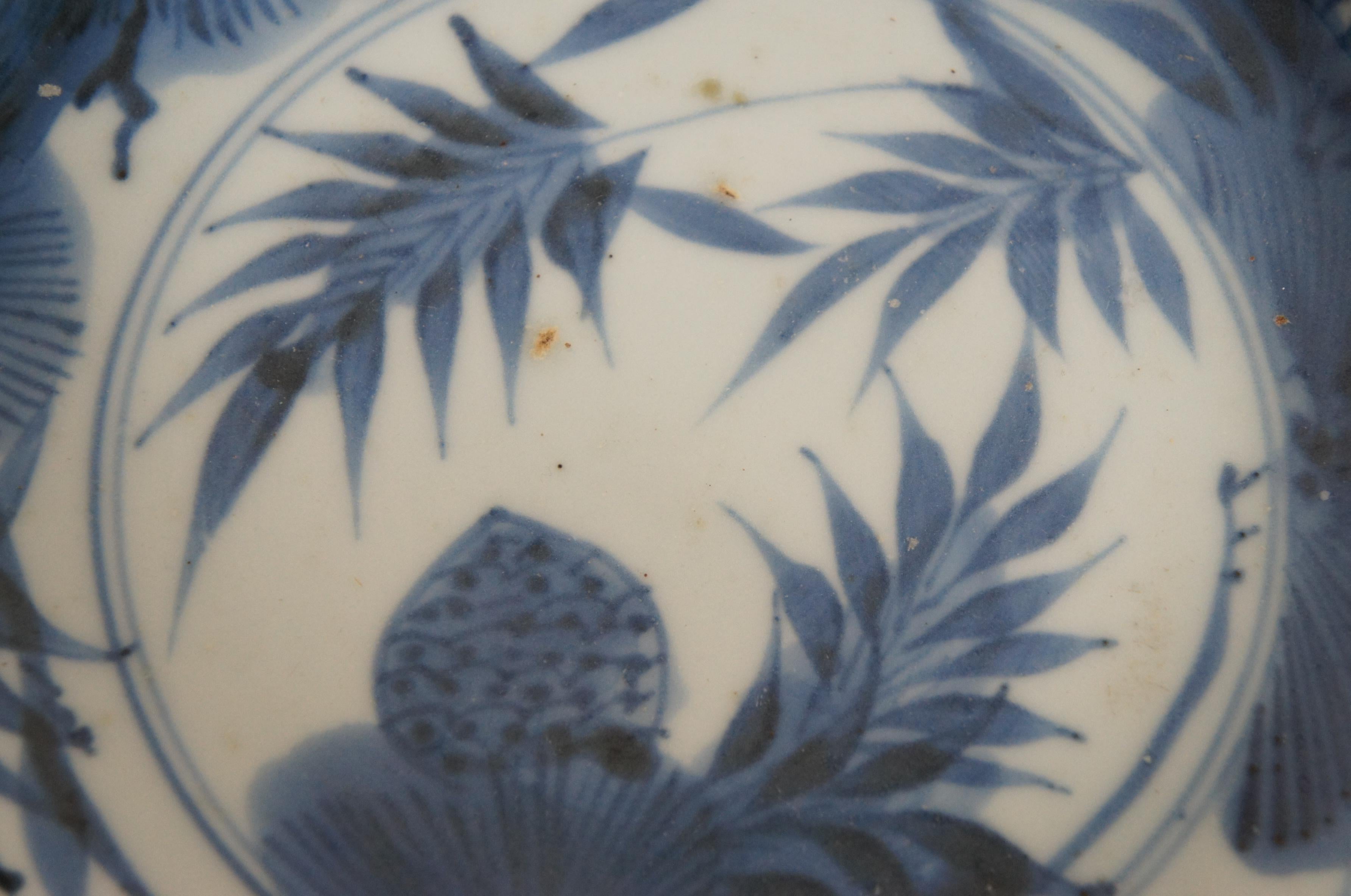 2 18th Century Antique Kangxi Blue & White Chinese Porcelain Plates Dish 4