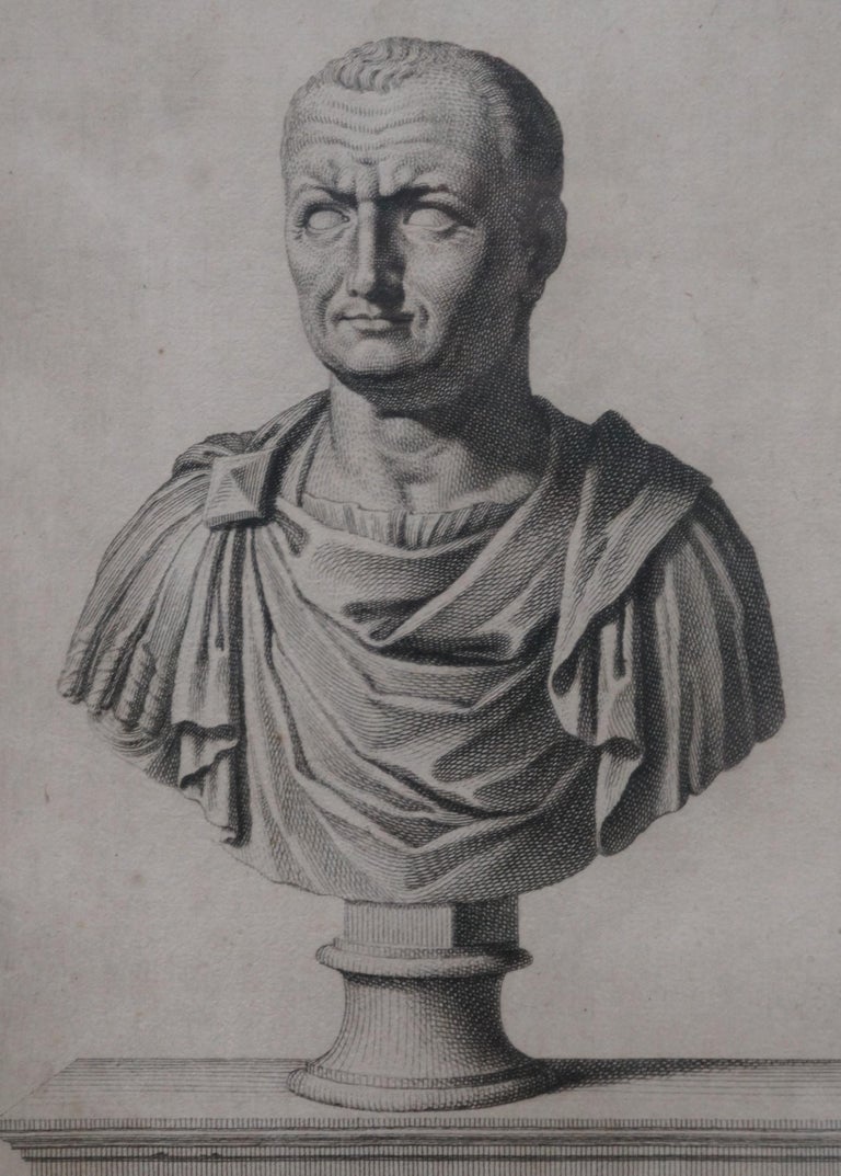 2 18th Century Bust Engravings Vespasian Antonia C. Gregori G. D. Campiglia In Good Condition For Sale In Dayton, OH