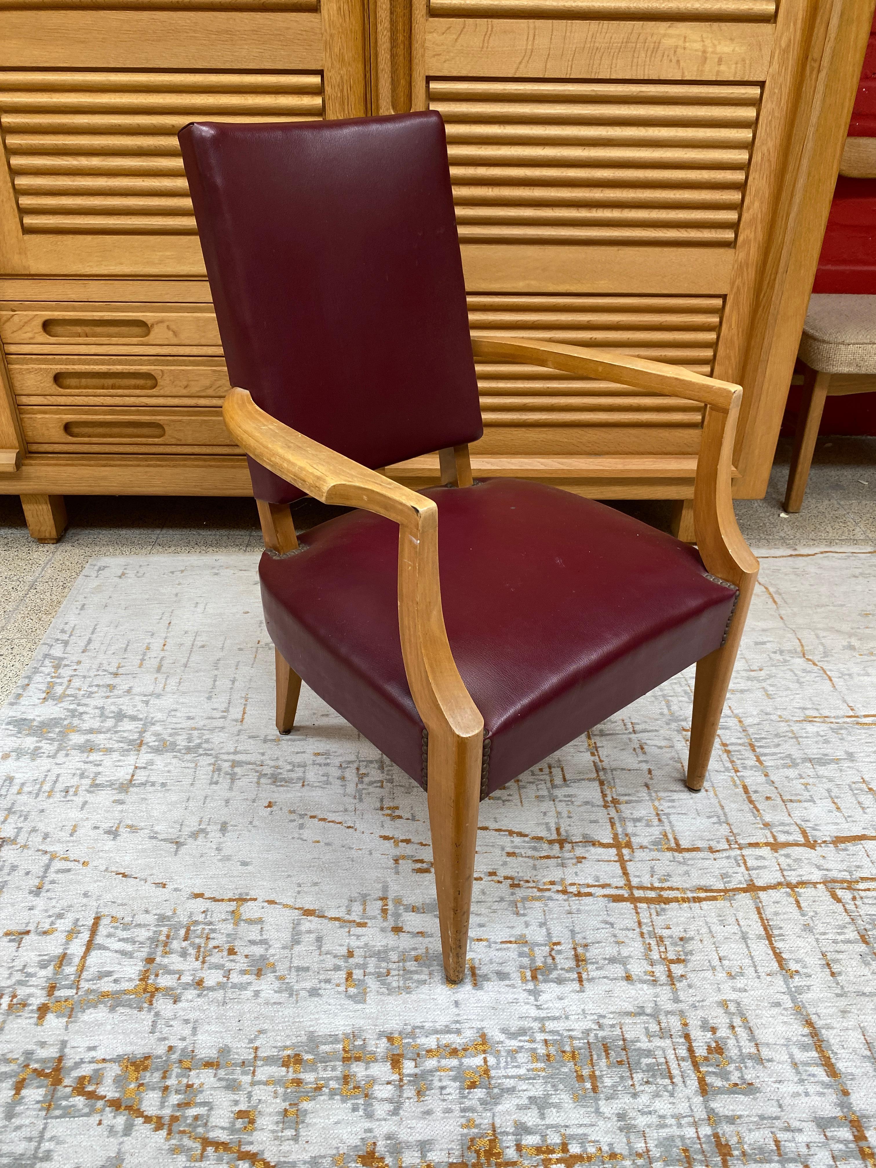 2 1940s French Art Deco Armchair in the Style of André Arbus For Sale 3