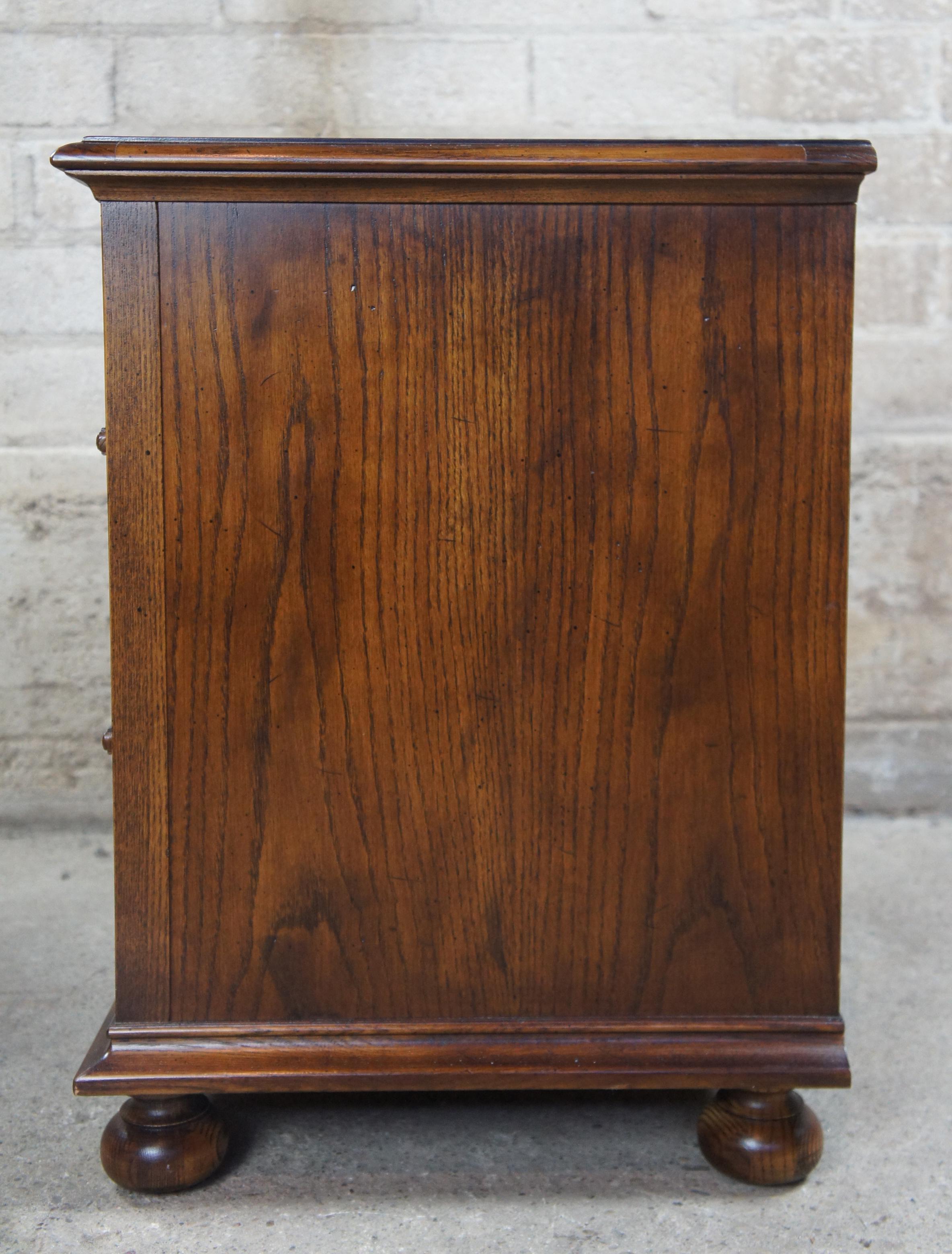 1979 Henredon Nightstands End Tables Dressers English Style Brutalist, Pair 5