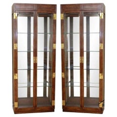 Henredon Scene One Display Cabinets Etageres - A Pair