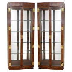 Vintage Henredon Scene One Display Cabinets Etageres - A Pair