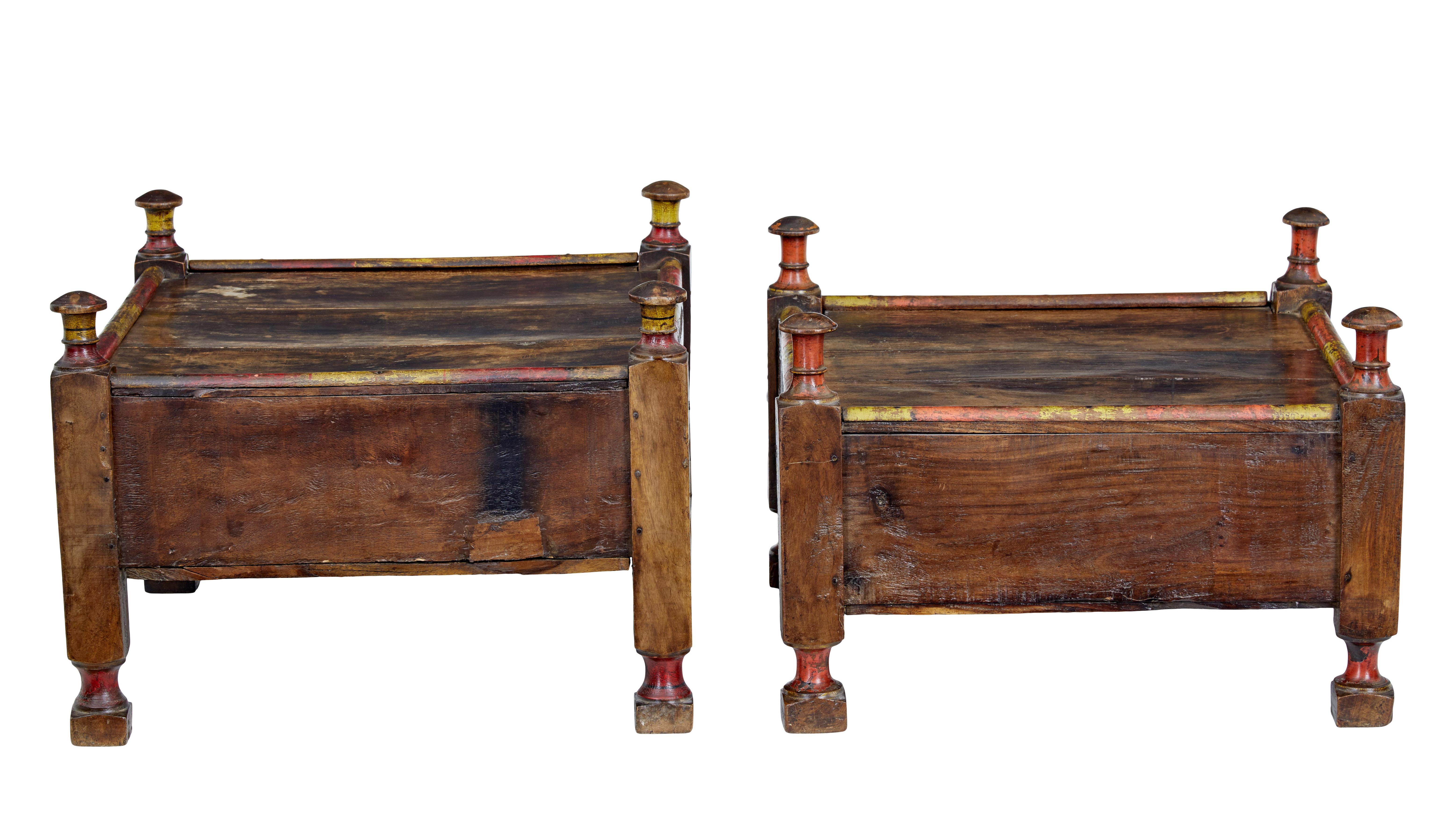 Metalwork 2 19th century Moroccan low bedside tables For Sale