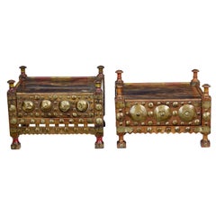 Antique 2 19th Century Moroccan Low Bedside Tables