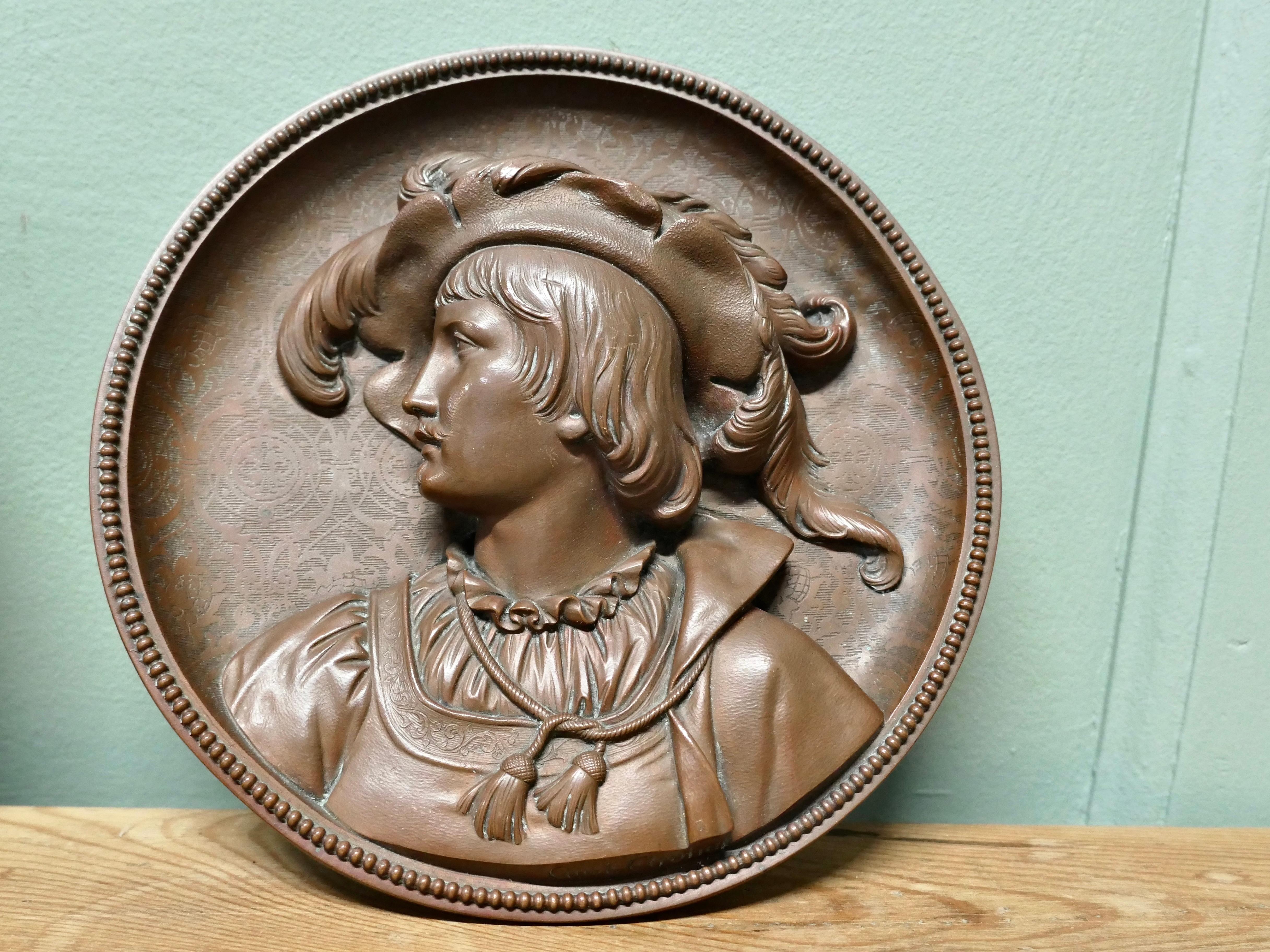 2 runde Kupfertafeln aus dem 19. Jahrhundert von Gustav Grohe. im Zustand „Gut“ im Angebot in Godshill, Isle of Wight