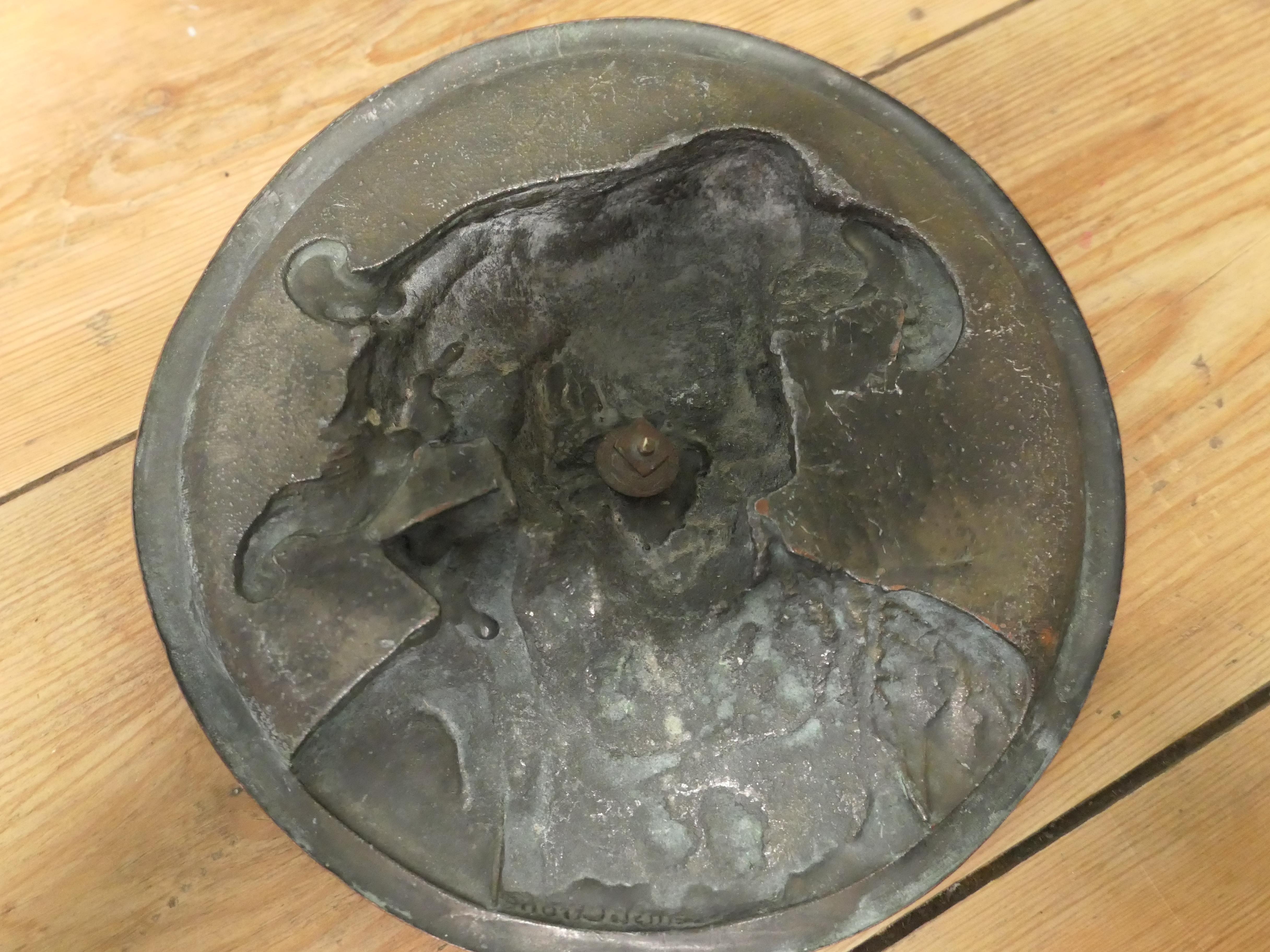 2 runde Kupfertafeln aus dem 19. Jahrhundert von Gustav Grohe. im Angebot 3