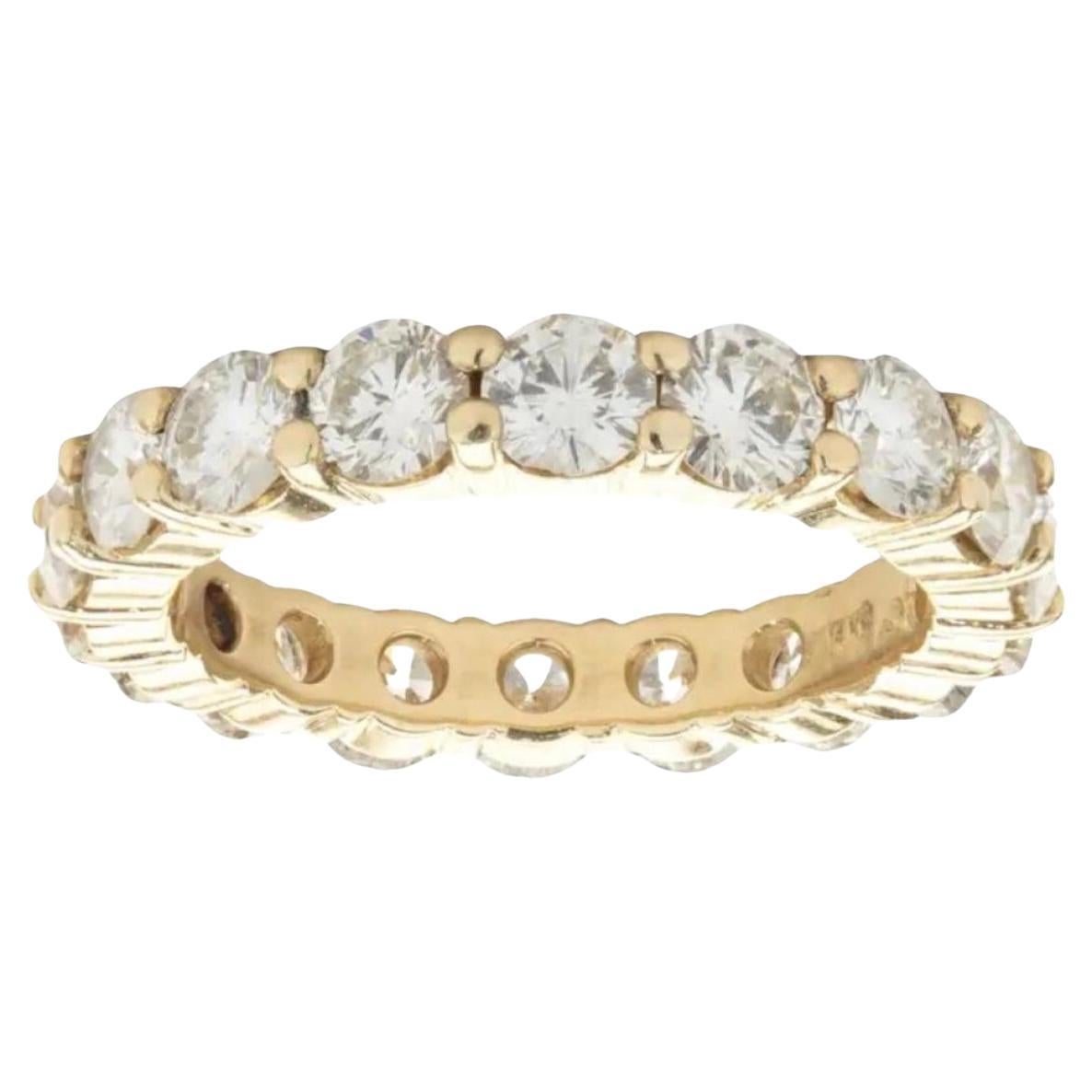 3 1/2 Carat Real Natural Round Diamond Full Eternity Band Ring in 14k ...