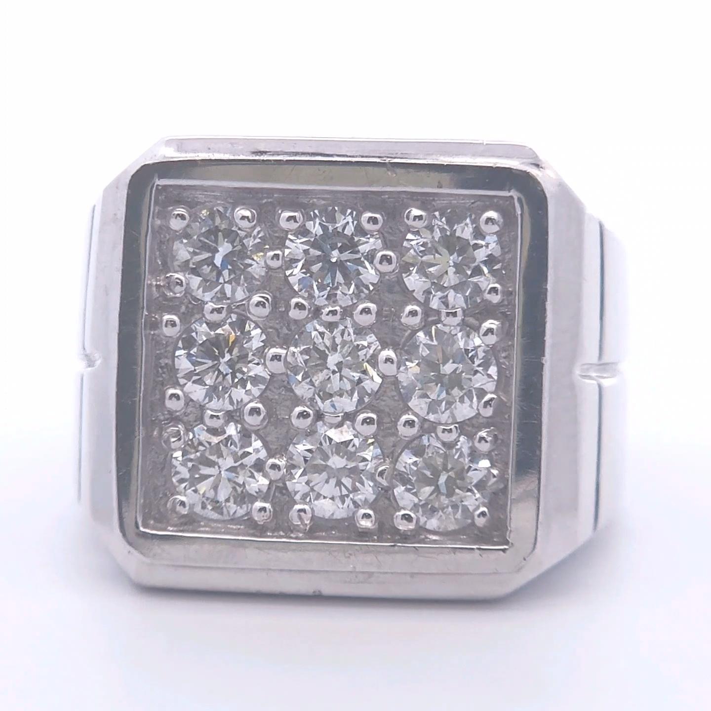 Women's or Men's 2 3/4 Carat Diamond Men's Ring in 18k Gold