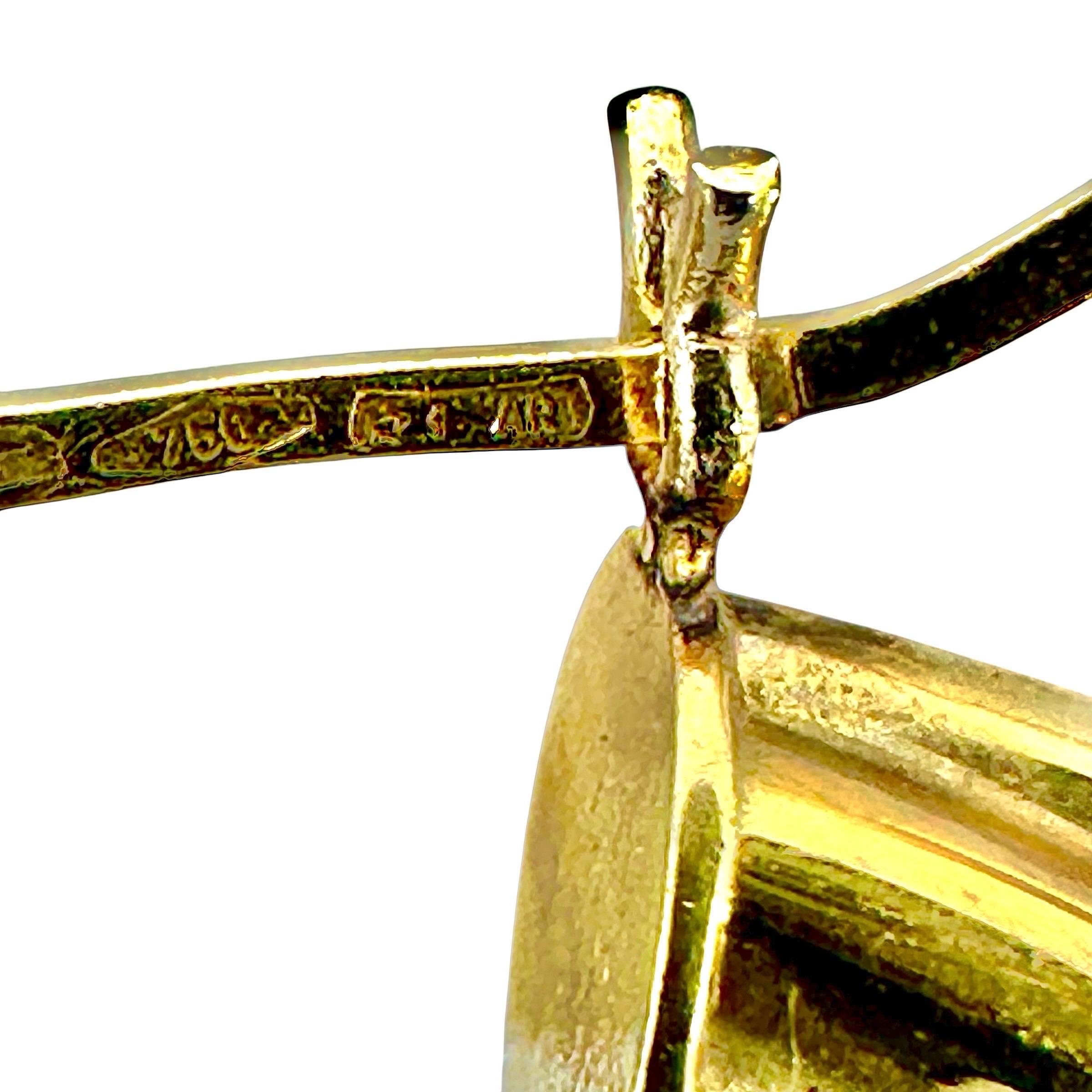Women's 2 3/8 Inch Diameter 18K Yellow Gold Hoop Earrings by Italian Maker Unoaerre For Sale