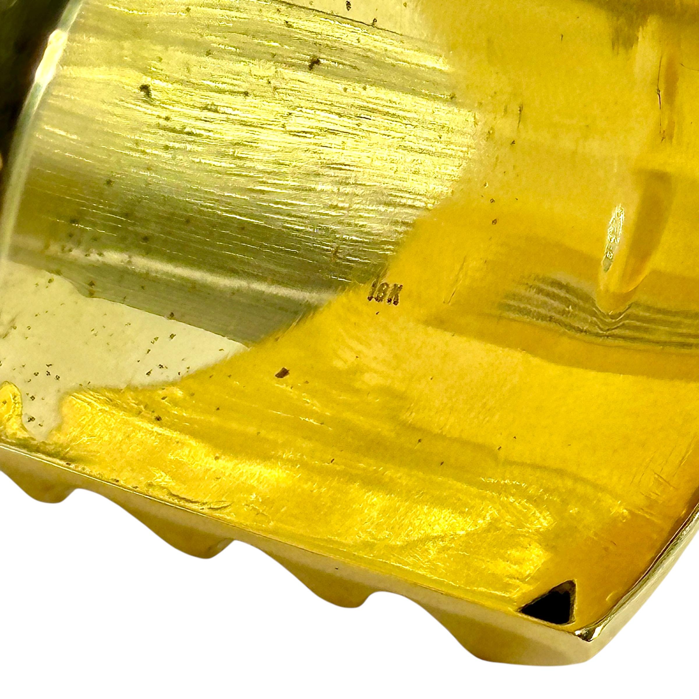 2 3/8 Inches Wide Vintage 18K Yellow Gold Cuff Bracelet with Open Back For Sale 6