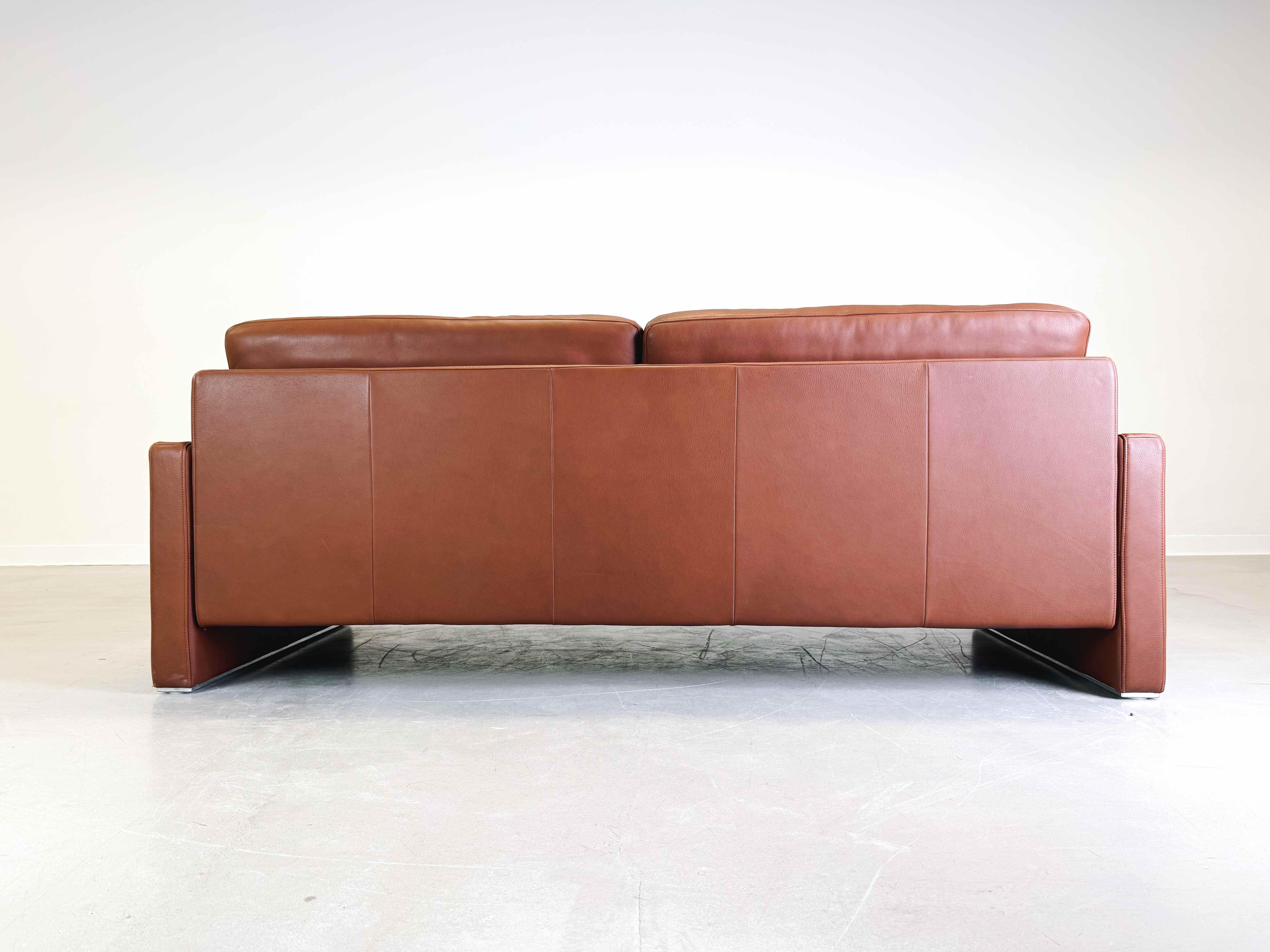 2-3 Sitzer Sofa Couch Rolf Benz Leder EGO Typ G Braun Design 7
