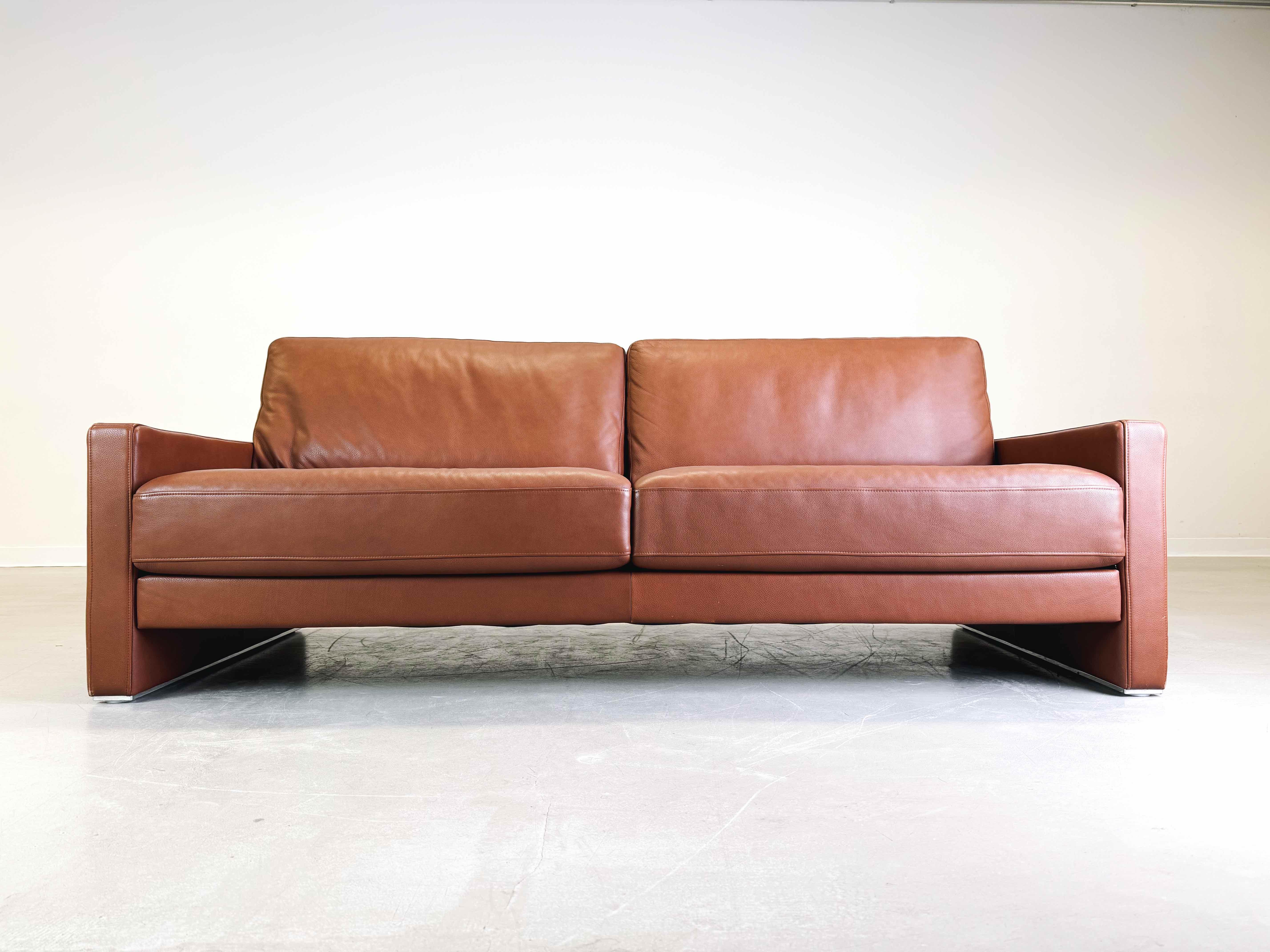 2-3 Sitzer Sofa Couch Rolf Benz Leder EGO Typ G Braun Design (Postmoderne)