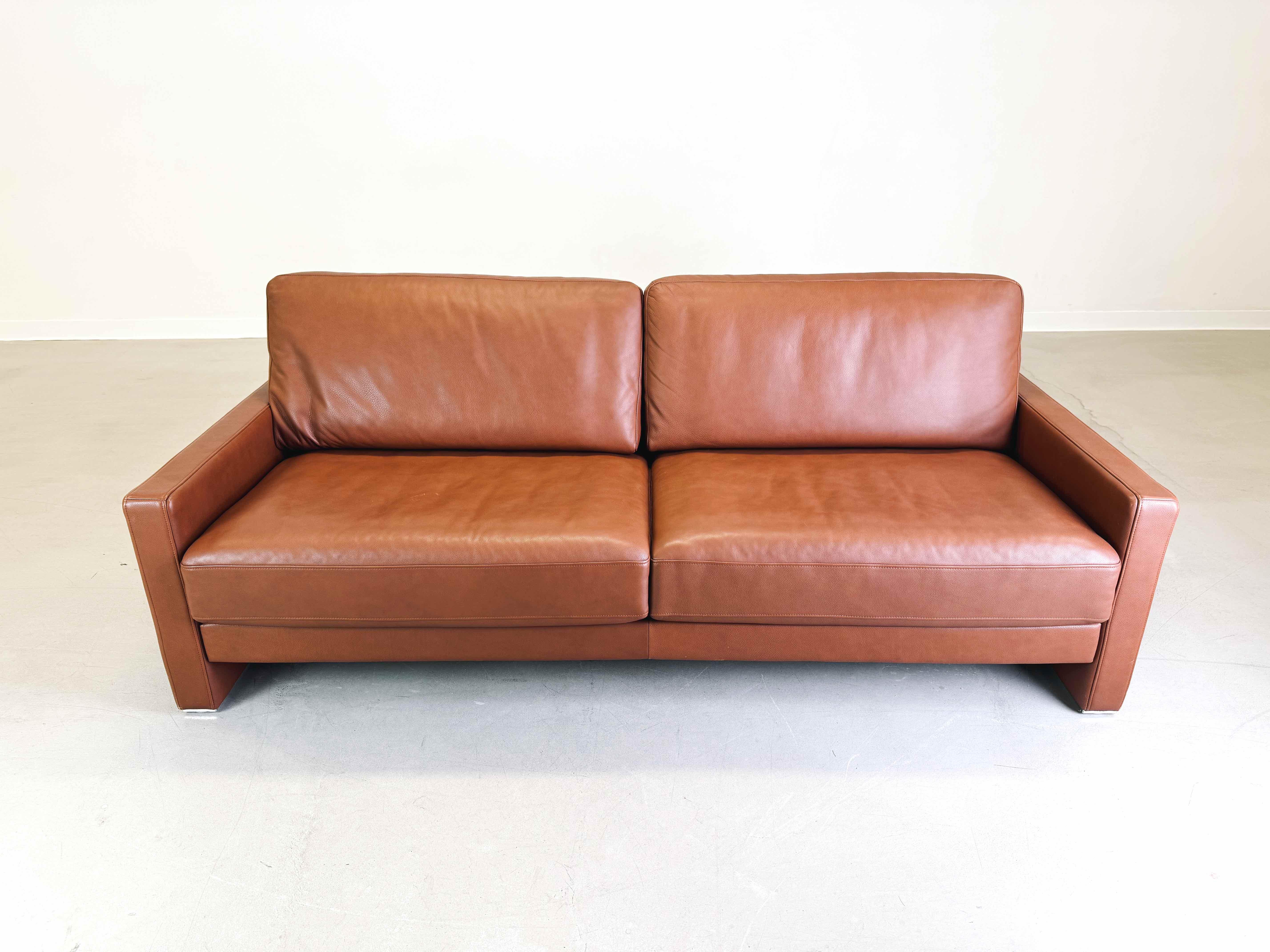 2-3 Sitzer Sofa Couch Rolf Benz Leder EGO Typ G Braun Design (Deutsch)