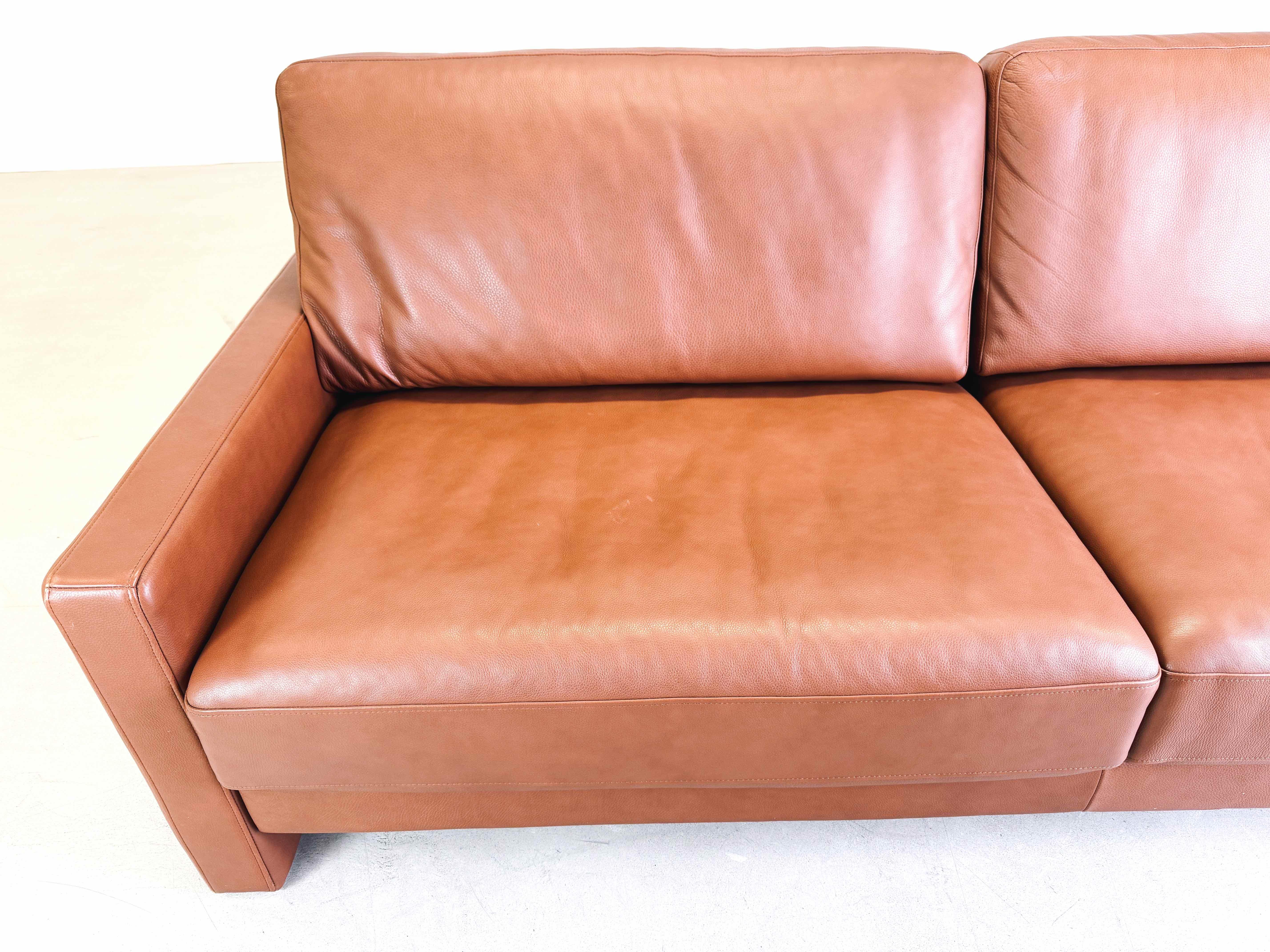 2-3 Sitzer Sofa Couch Rolf Benz Leder EGO Typ G Braun Design (21. Jahrhundert und zeitgenössisch)