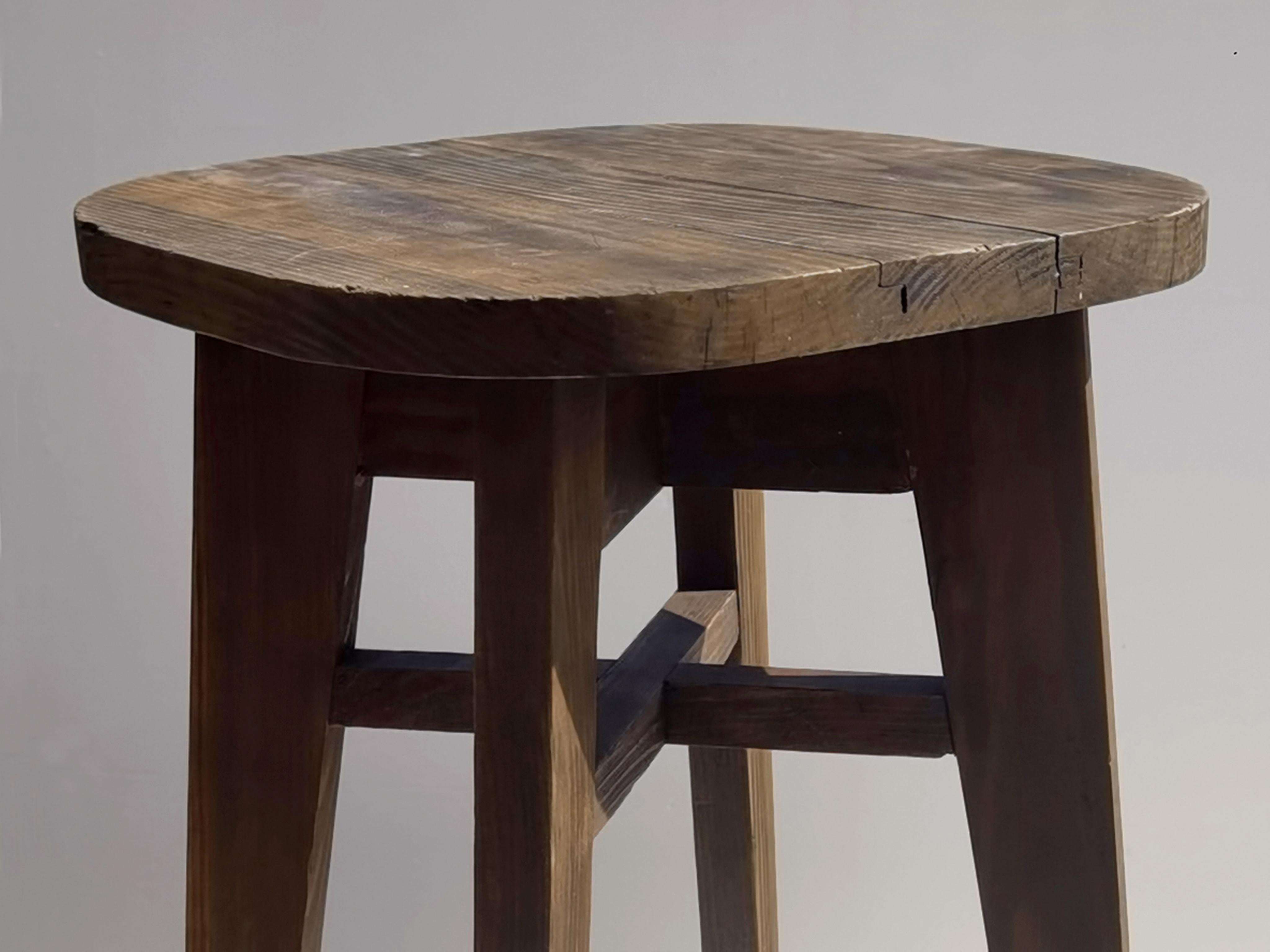 French 2/4 MID-CENTURY-MODERN STOOLS in RECONSTRUCTION Style, France 1950 For Sale