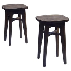 2/4 MID-CENTURY-MODERN STOOLS in RECONSTRUCTION Style, France 1950