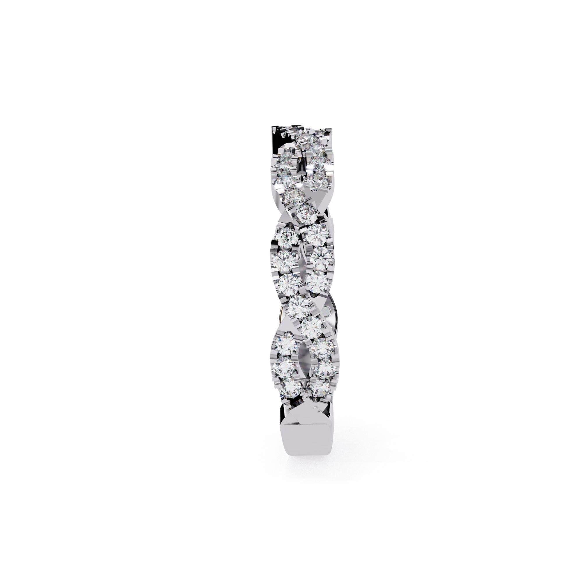 Contemporain Bague à diamants ronds 2/5 carats, anneau à motif vigne, or massif 14 carats, SI GH en vente