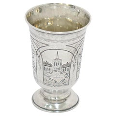 84 Silver Antique Russian c. 1877 Footed Vodka Shot Cup